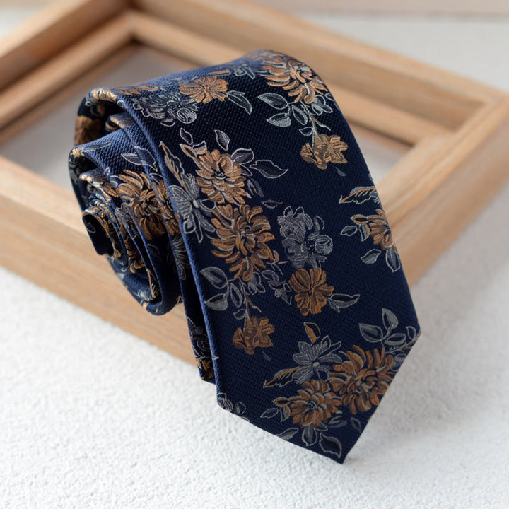 Coffret cadeau de 5 nœuds papillon bleus à motif floral pour homme - image 3