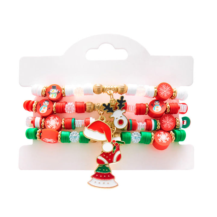 Bracelet en céramique souple tissée, couleurs de Noël (lot de 4) - Style n° 4 - image 7