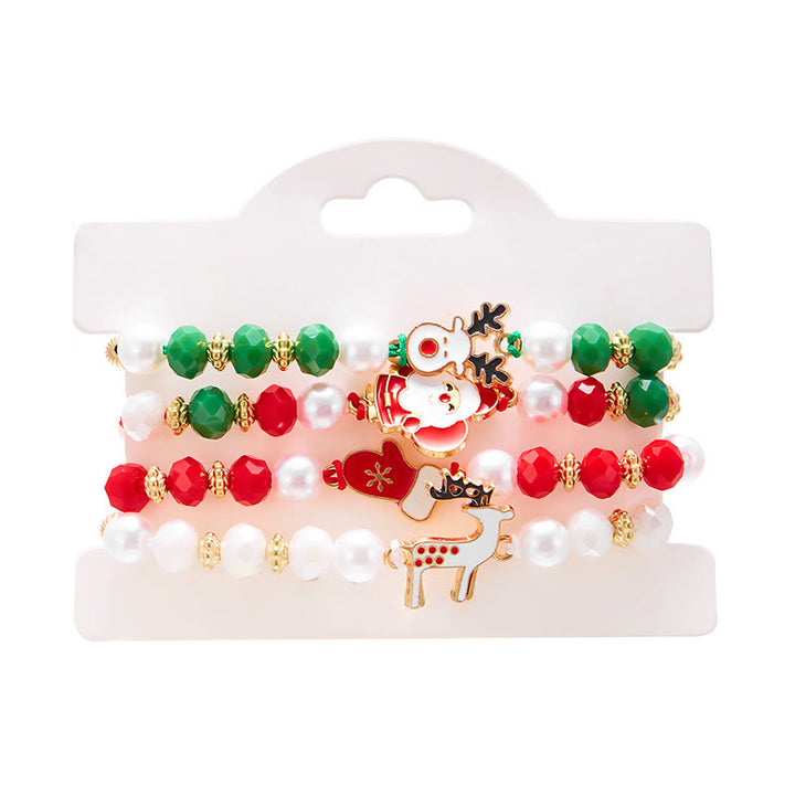 Bracelet en céramique souple tissée, couleurs de Noël (lot de 4) - Style n° 3 - image 5