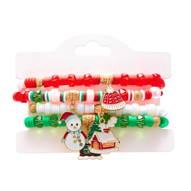 Bracelet en céramique souple tissée, couleurs de Noël (lot de 4) - Style n° 6 - image 11
