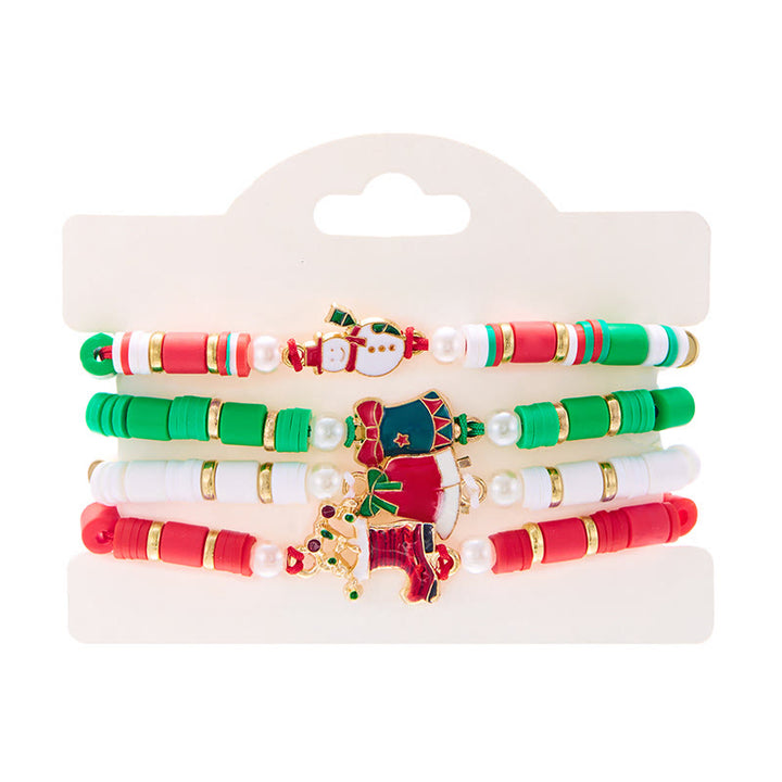 Bracelet en céramique souple tissée, couleurs de Noël (lot de 4) - Style n° 5 - image 9
