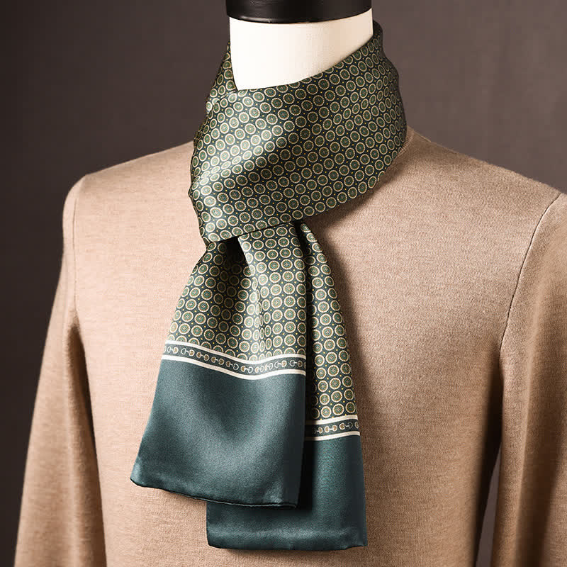 Écharpe longue en pure soie de style ethnique rétro pour homme - Style n° 12 - image 11