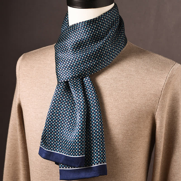 Écharpe longue en pure soie de style ethnique rétro pour homme - Style n° 4 - image 3