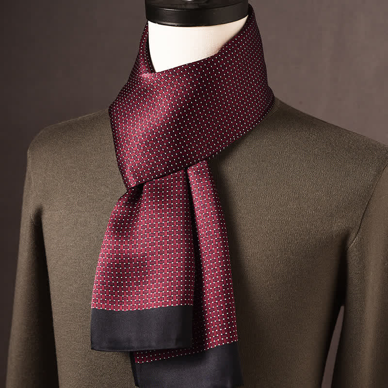 Écharpe longue en pure soie de style ethnique rétro pour homme - Style n° 23 - image 22