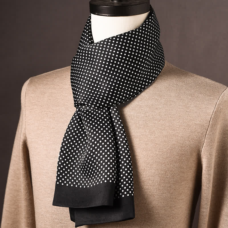 Écharpe longue en pure soie de style ethnique rétro pour homme - Style n° 20 - image 19