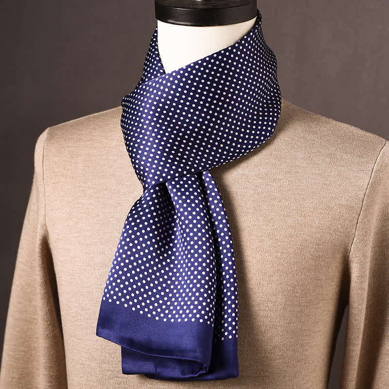 Écharpe longue en pure soie de style ethnique rétro pour homme - Style n° 19 - image 18