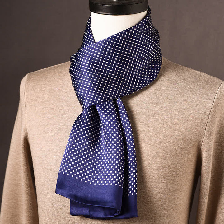 Écharpe longue en pure soie de style ethnique rétro pour homme - Style n° 19 - image 18