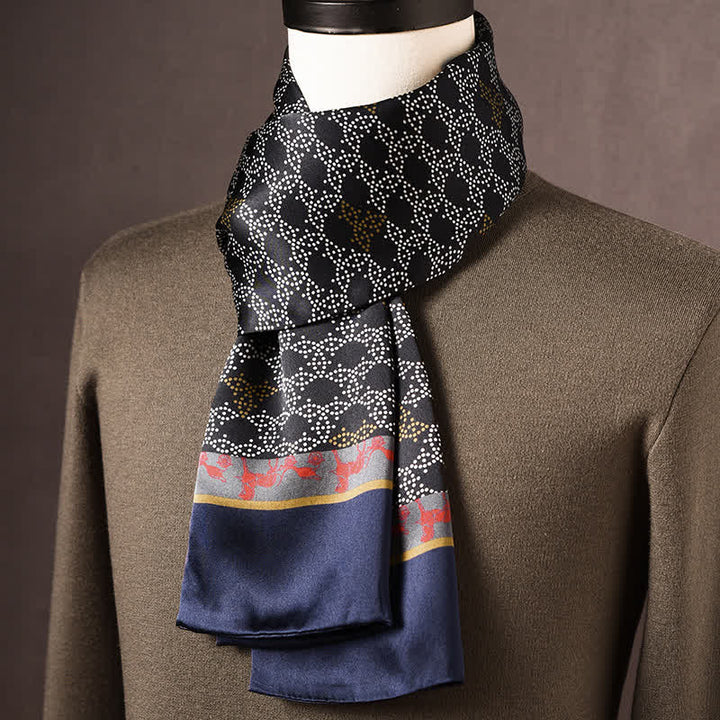 Écharpe longue en pure soie de style ethnique rétro pour homme - Style n° 8 - image 7