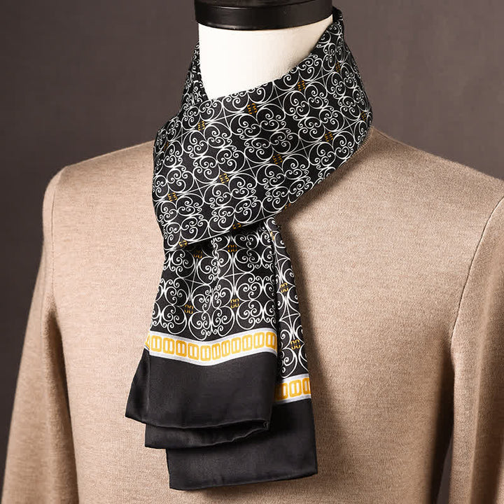 Écharpe longue en pure soie de style ethnique rétro pour homme - Style n° 7 - image 6