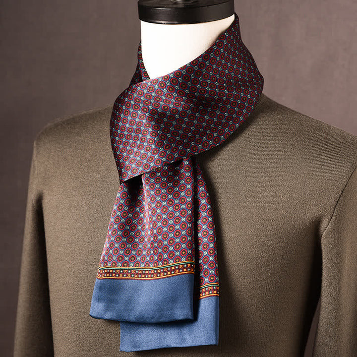 Écharpe longue en pure soie de style ethnique rétro pour homme - Style n° 2 - image 1