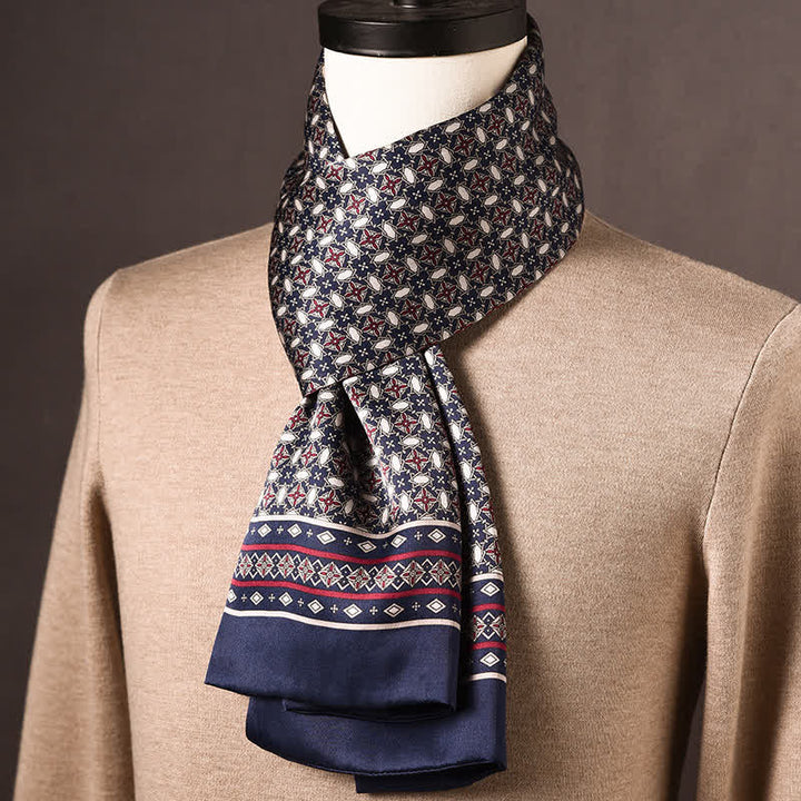 Écharpe longue en pure soie de style ethnique rétro pour homme - Style n° 17 - image 16