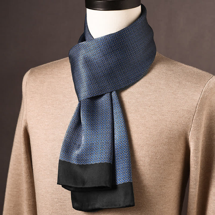 Écharpe longue en pure soie de style ethnique rétro pour homme - Style n° 3 - image 2