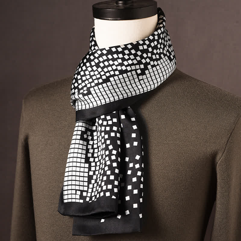 Écharpe longue en pure soie de style ethnique rétro pour homme - Style n° 13 - image 12