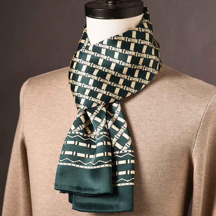 Écharpe longue en pure soie de style ethnique rétro pour homme - Style n° 15 - image 14