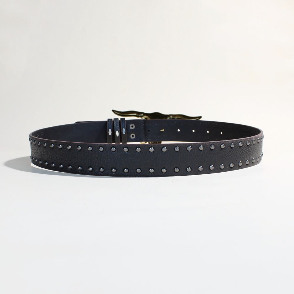 Ceinture western pour homme avec boucle à rivets et tête de taureau Longhorn doré - image 3