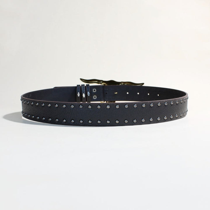 Ceinture western pour homme avec boucle à rivets et tête de taureau Longhorn doré - image 3