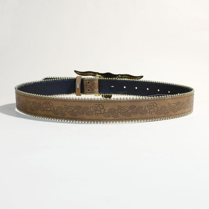 Ceinture western pour homme avec boucle à rivets et tête de taureau Longhorn doré - image 7