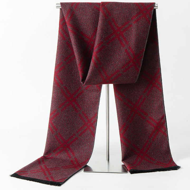 Écharpe longue chaude à carreaux style britannique pour homme - Style n° 11 - image 13