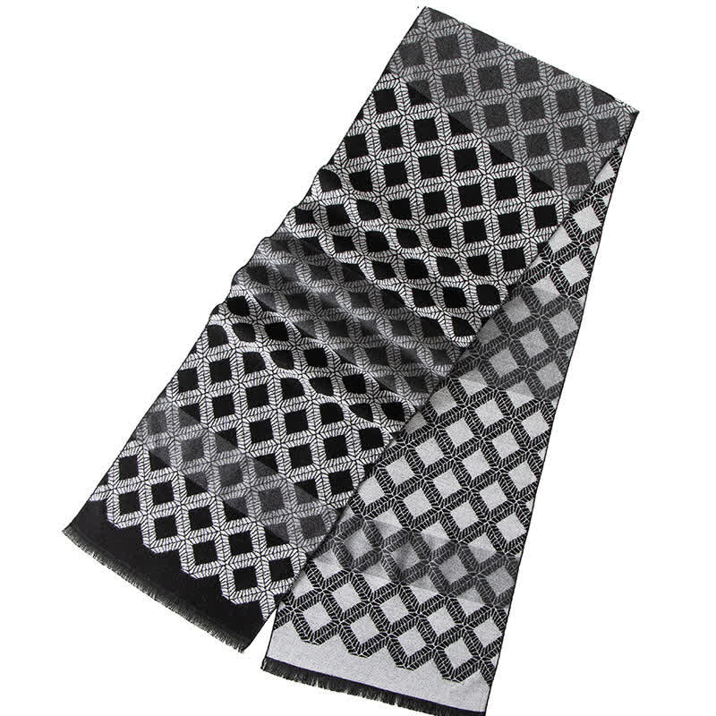 Écharpe longue chaude à carreaux style britannique pour homme - image 3