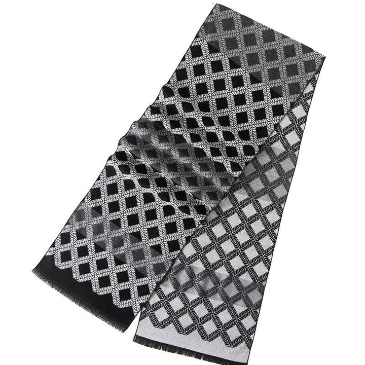 Écharpe longue chaude à carreaux style britannique pour homme - image 3