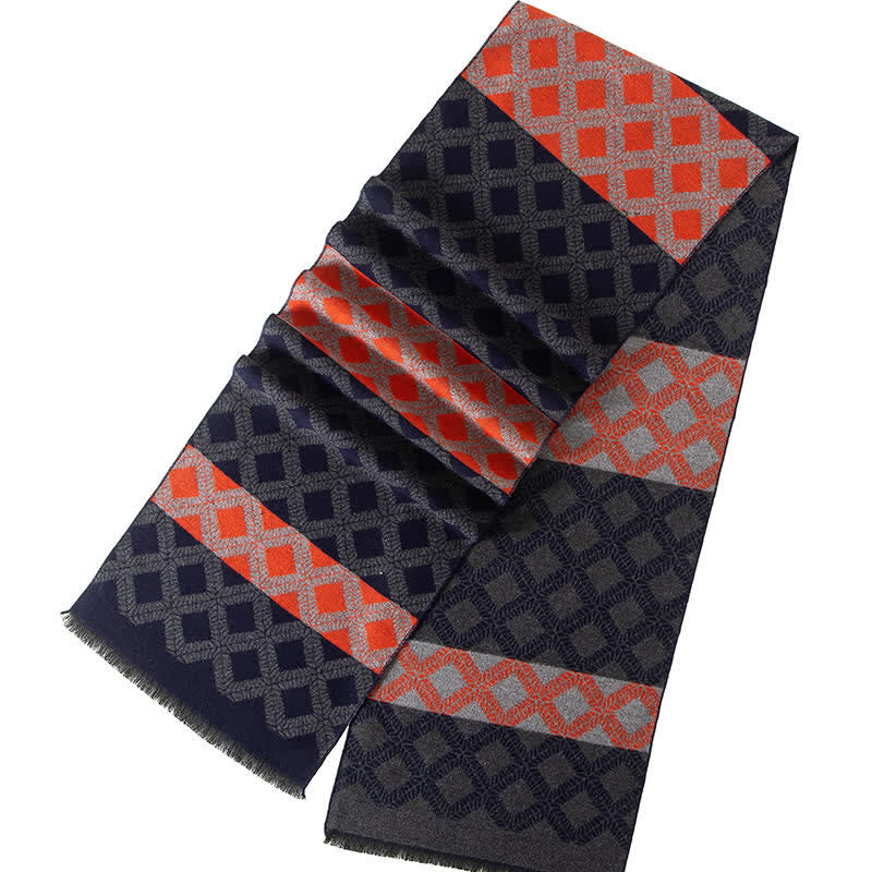 Écharpe longue chaude à carreaux style britannique pour homme - image 1