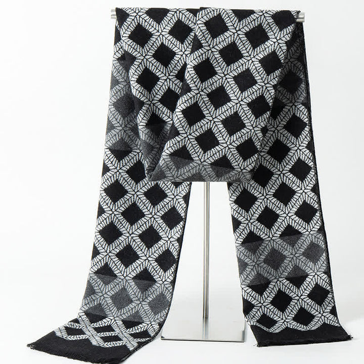 Écharpe longue chaude à carreaux style britannique pour homme - Style n° 2 - image 2