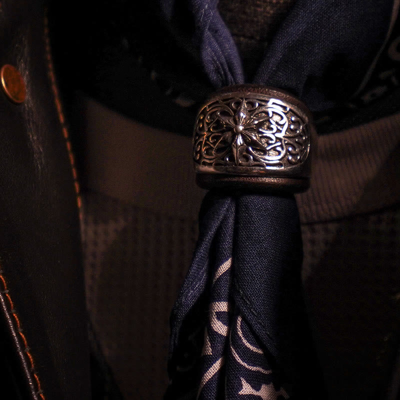 Pochette de costume imprimée hexagramme à bouton rond et noix de cajou - image 4