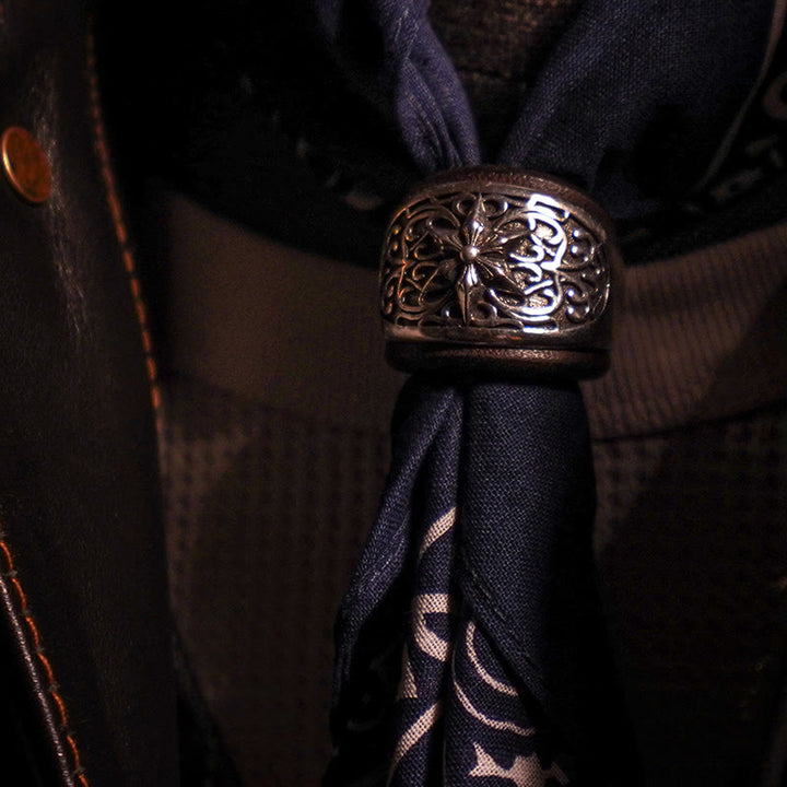 Pochette de costume imprimée hexagramme à bouton rond et noix de cajou - image 4