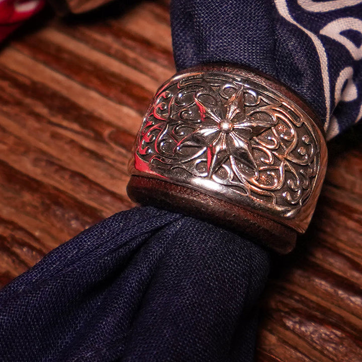 Pochette de costume imprimée hexagramme à bouton rond et noix de cajou - image 0