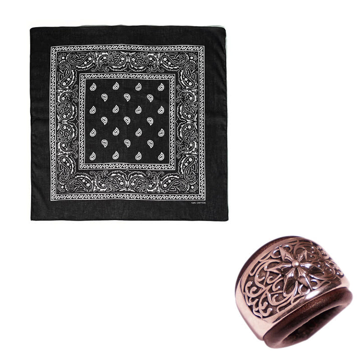 Pochette de costume imprimée hexagramme à bouton rond et noix de cajou - Boucle marron - Noir - image 13