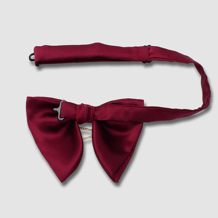 Nœud papillon pointu surdimensionné à décor de feuilles d'or avec chaîne - image 3