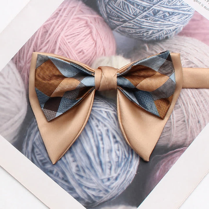 Nœud papillon pointu surdimensionné à double épaisseur et motif rétro - Style n° 2 - image 3