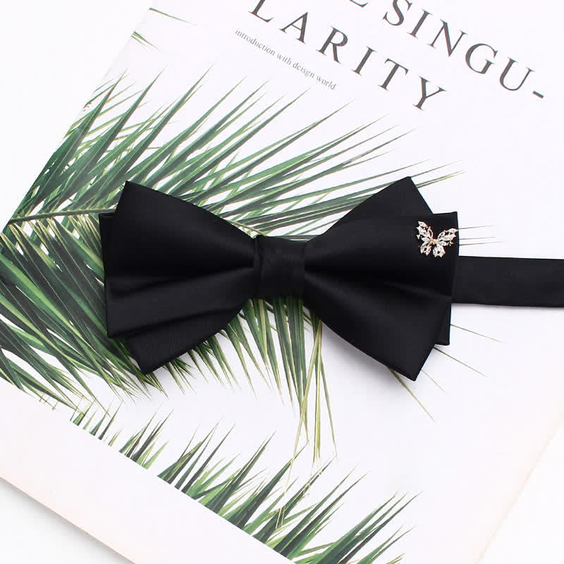 Nœud papillon noir double épaisseur avec accents métalliques élégants - Style n° 3 - image 6