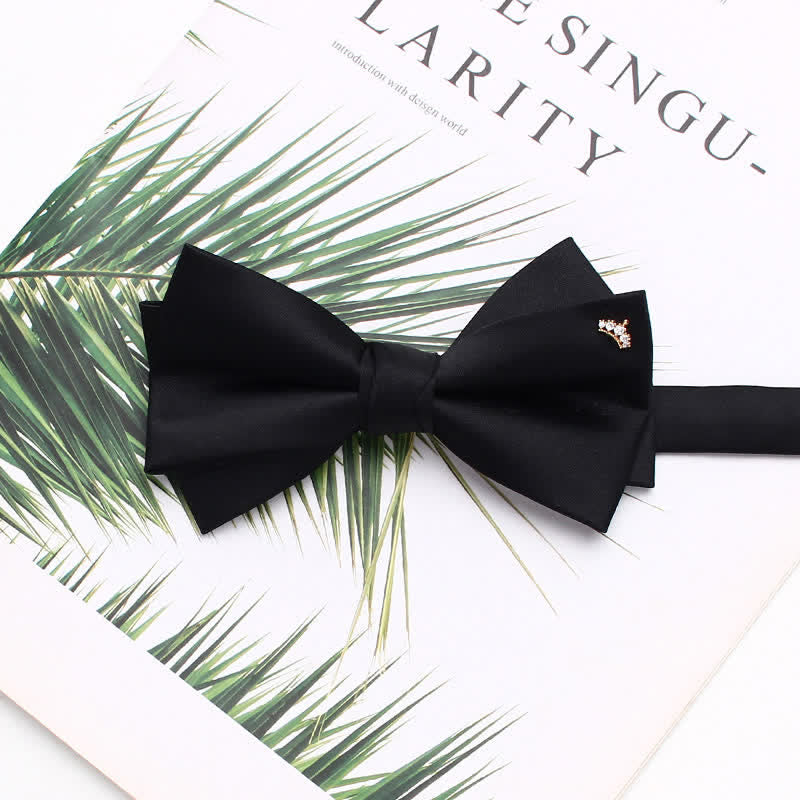 Nœud papillon noir double épaisseur avec accents métalliques élégants - Style n° 7 - image 10