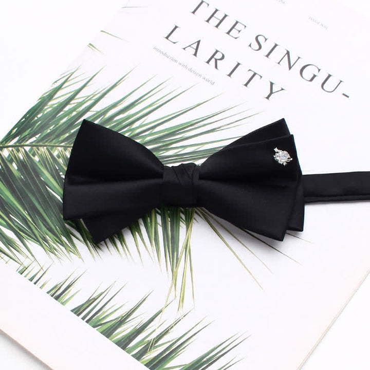 Nœud papillon noir double épaisseur avec accents métalliques élégants - Style n° 8 - image 11