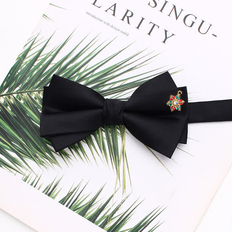 Nœud papillon noir double épaisseur avec accents métalliques élégants - Style n° 9 - image 12