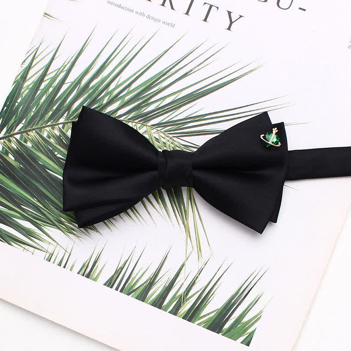 Nœud papillon noir double épaisseur avec accents métalliques élégants - Style n° 5 - image 8