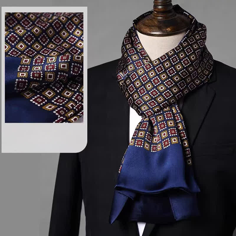 Écharpe longue en pure soie à motif formel double face pour homme - Style n° 6 - image 5