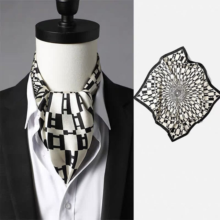 Écharpe carrée vintage pour homme à motif cachemire géométrique - Style n° 4 - image 3