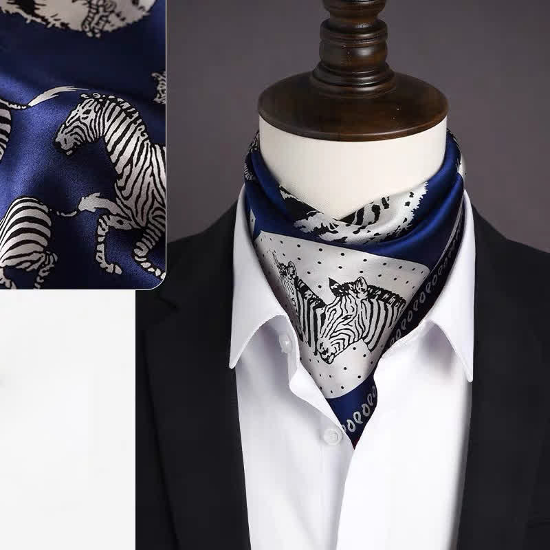 Écharpe carrée vintage pour homme à motif cachemire géométrique - Style n° 2 - image 1