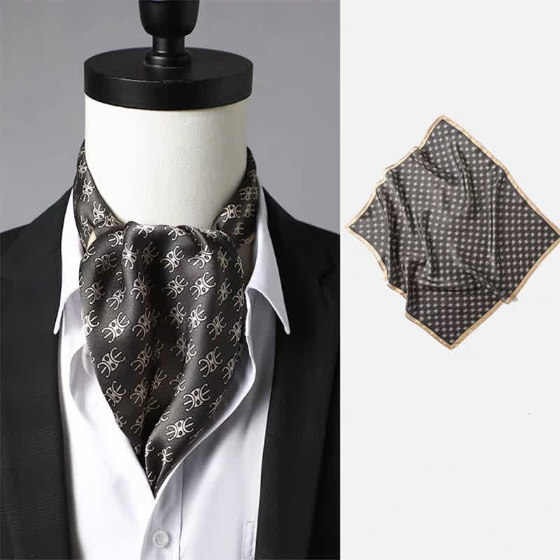 Écharpe carrée vintage pour homme à motif cachemire géométrique - Style n° 5 - image 4