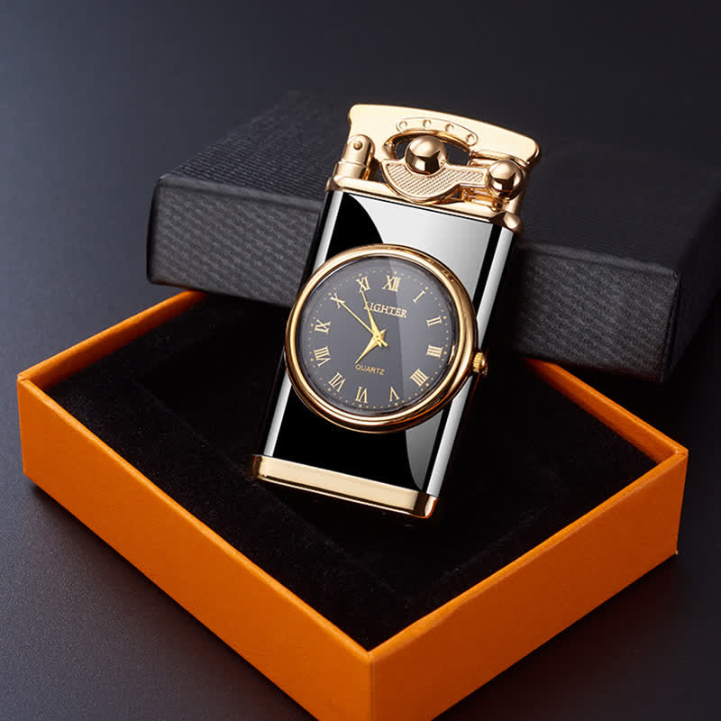 Briquet gonflable à butane avec cadran créatif et mécanisme à bascule et horloge - image 8