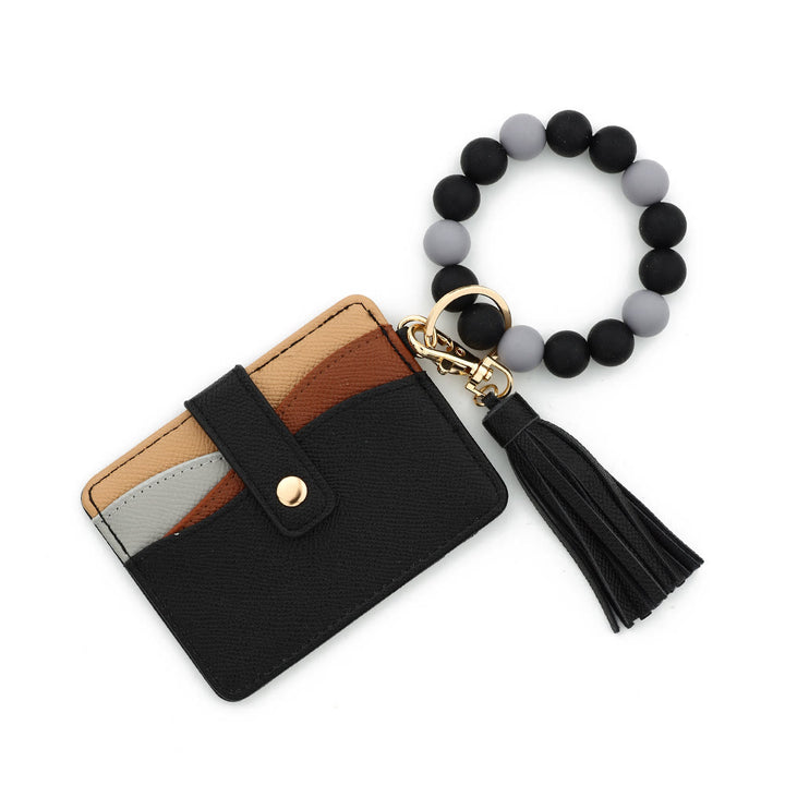 Bracelet tendance multicolore à emboîter avec pendentif à pompon et portefeuille - Style n° 8 - image 7