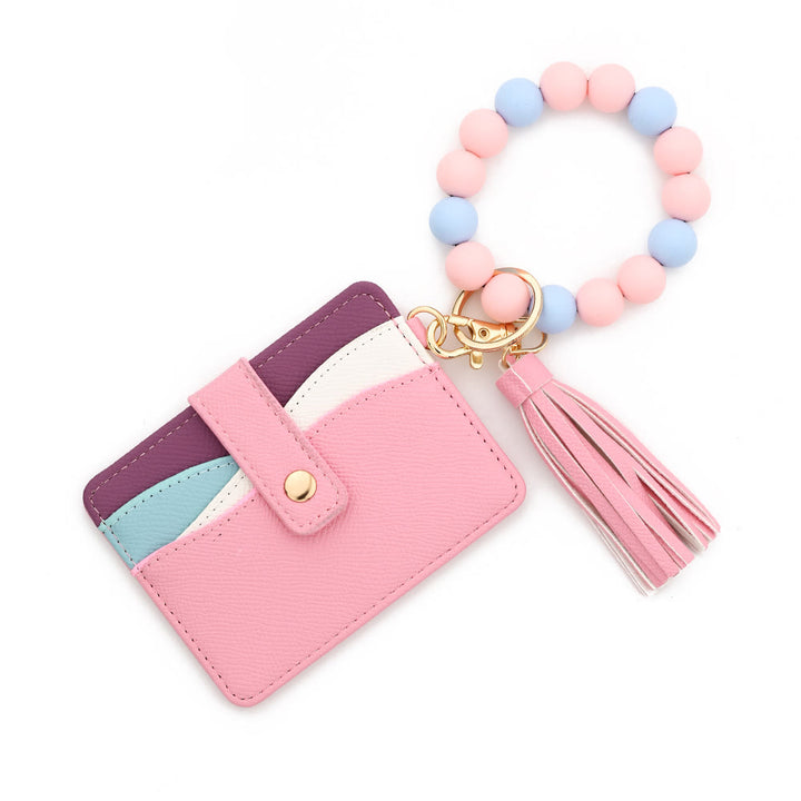 Bracelet tendance multicolore à emboîter avec pendentif à pompon et portefeuille - Style n° 3 - image 2