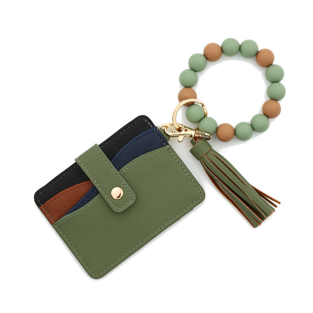 Bracelet tendance multicolore à emboîter avec pendentif à pompon et portefeuille - Style n° 9 - image 8