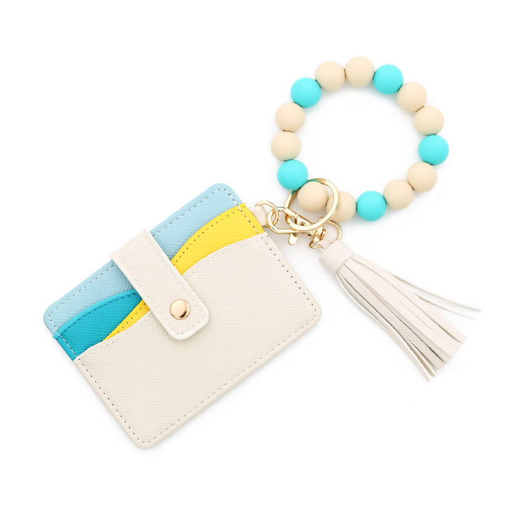 Bracelet tendance multicolore à emboîter avec pendentif à pompon et portefeuille - Style n° 7 - image 6