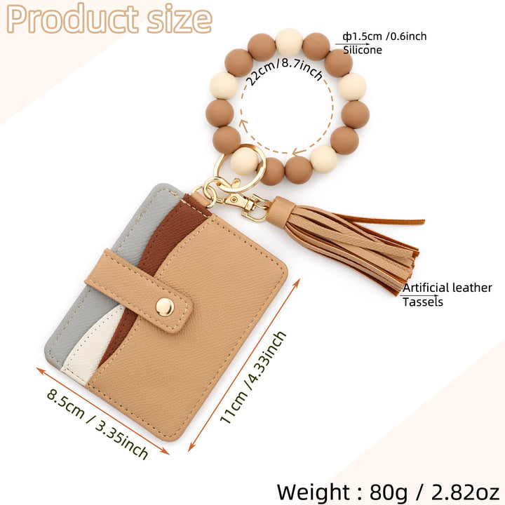 Bracelet tendance multicolore à emboîter avec pendentif à pompon et portefeuille - image 9