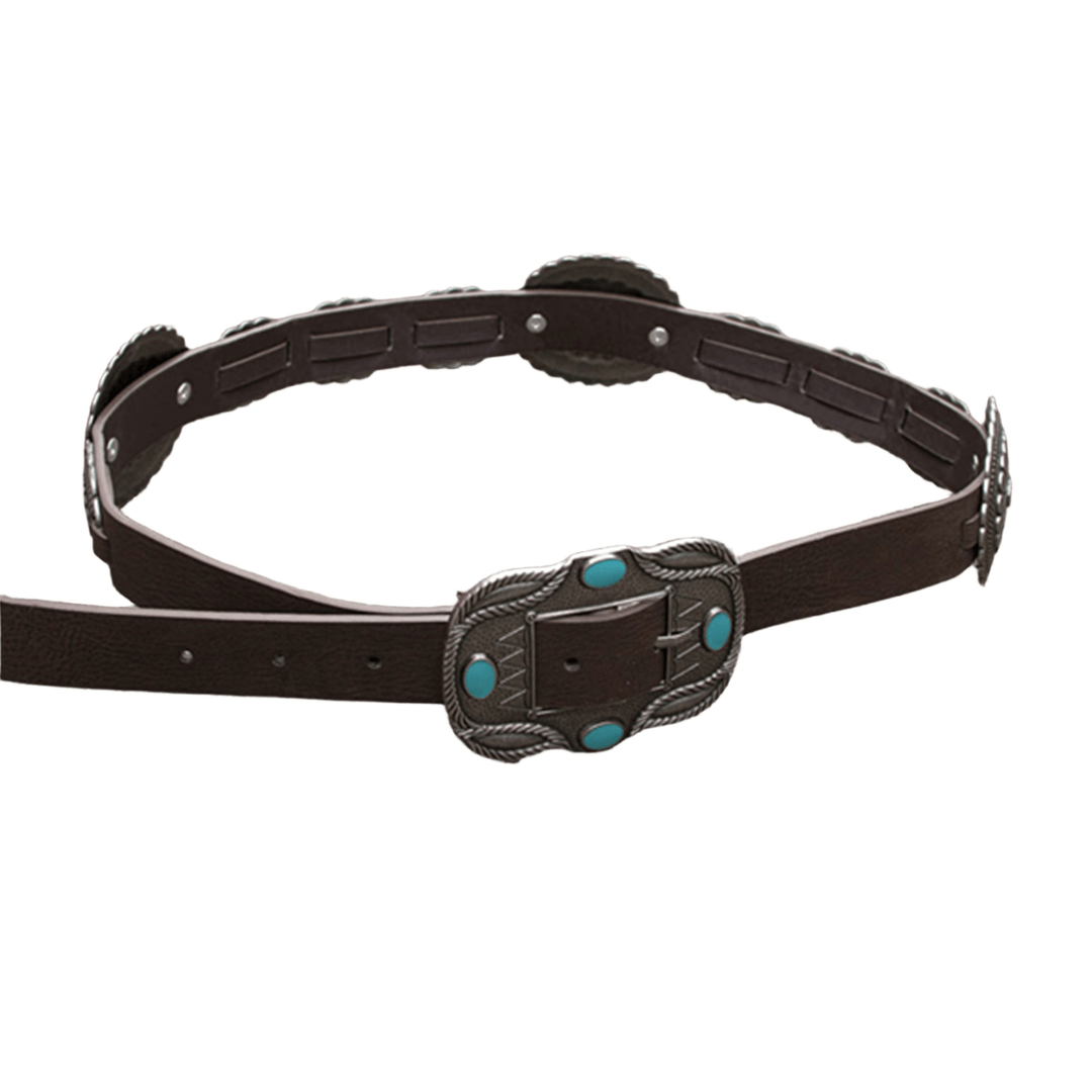 Ceinture pour femme à boucle turquoise à motifs argentés - image 7