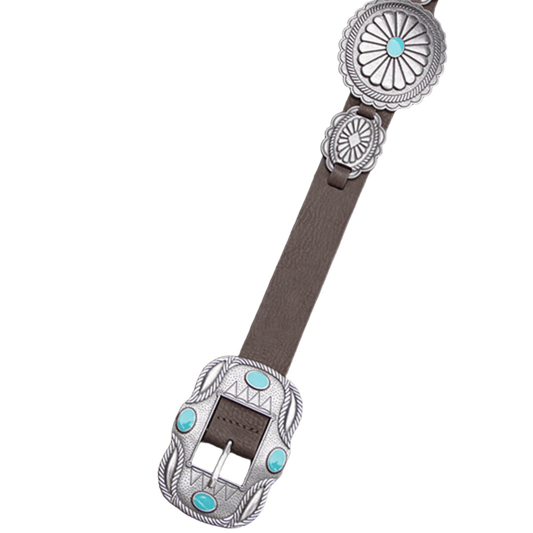 Ceinture pour femme à boucle turquoise à motifs argentés - image 6