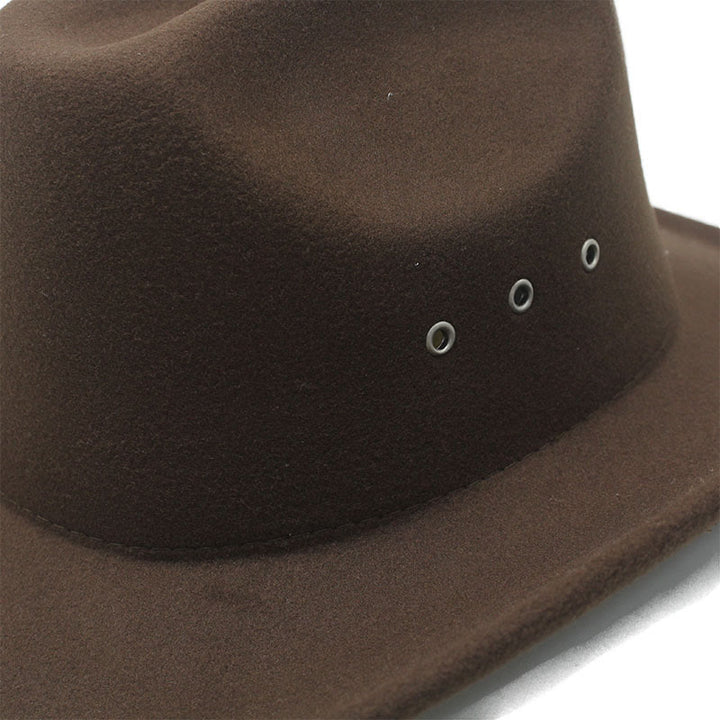 Chapeau de cowboy pour homme, à bord à motif argenté et ceinture. - image 3